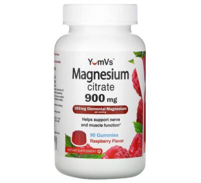 YumV's, Magnesium Citrate, Raspberry, 900 mg, 90 Gummies