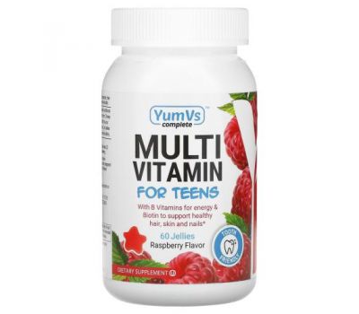 YumV's, Multi Vitamin for Teens, Raspberry Flavor, 60 Jellies