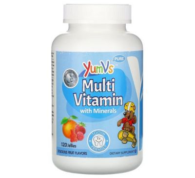 YumV's, мультивітаміни з мінералами, приємні фруктові смаки, 120 желейних цукерок