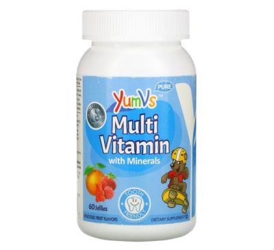 YumV's, мультивітаміни з мінералами, приємні фруктові смаки, 60 желейних цукерок