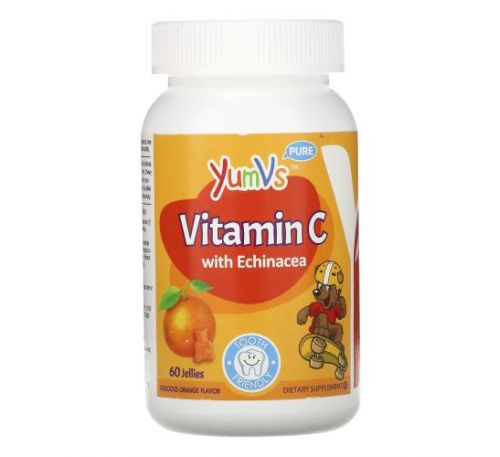 YumV's, вітамін C з ехінацеєю, апельсиновий смак, 60 желейних цукерок