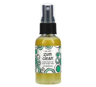 ZUM, Zum Clean, Aroma Blend For Wool Dryer Balls, Sea Salt, 2 fl oz (59 ml)