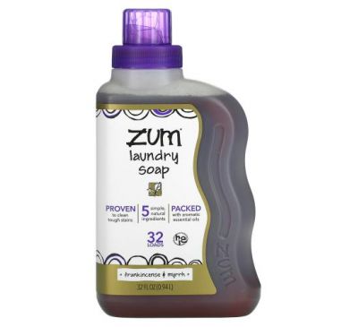 ZUM, Zum Clean, жидкое мыло для стирки с ароматерапевтическим эффектом, ладан и мирра, 940 мл (32 жидк. унции)