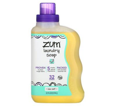 ZUM, Zum Clean, ароматерапевтическое хозяйственное мыло, с морской солью, 0,94 л (32 жидких унции)