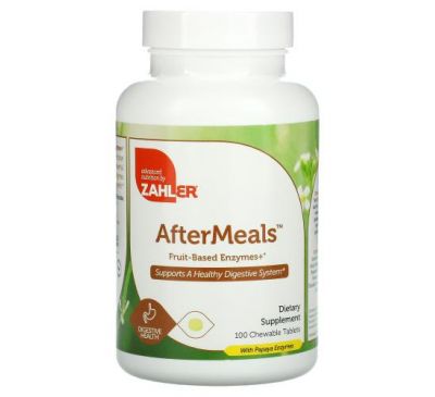 Zahler, AfterMeals, Fruit-Based Enzymes, 100 Chewable Tablets