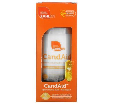 Zahler, CandAid, Supports Intestinal Health & Yeast Balance, 60 Timed Release Capsules