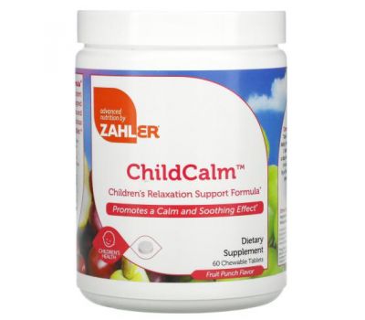 Zahler, ChildCalm, Children's Relaxation Support Formula, Fruit Punch, 60 Chewable Tablets