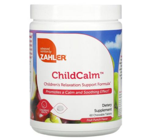 Zahler, ChildCalm, Children's Relaxation Support Formula, Fruit Punch, 60 Chewable Tablets