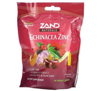 Zand, Herbalozenge, Echinacea Zinc, Very Cherry, 80 Lozenges