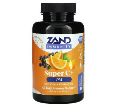 Zand, Immunity, Super C+ PM, With Zinc/Vitamin D3, 60 Tablets