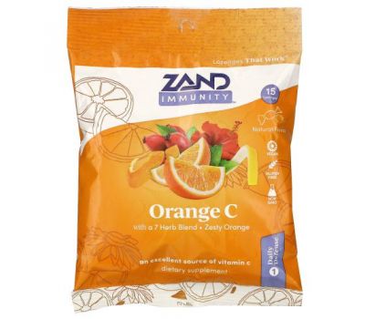 Zand, Orange C, трав‘яні пастилки зі смаком апельсина, 15 пастилок