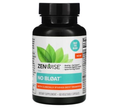 Zenwise Health, No Bloat with Clinically Studied DE111 Probiotic, 60 Vegetable Capsules