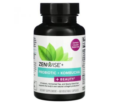 Zenwise Health, Probiotic + Kombucha + Beauty, 60 Vegetable Capsules