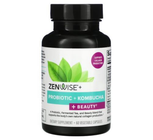 Zenwise Health, Probiotic + Kombucha + Beauty, 60 Vegetable Capsules