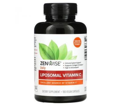Zenwise Health, ліпосомальний вітамін C, 500 мг, 180 веганських капсул