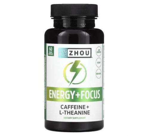 Zhou Nutrition, Energy + Focus, 60 Veggie Capsules
