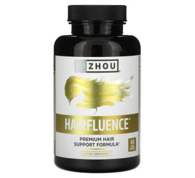 Zhou Nutrition, Hairfluence, Premium Hair Growth Formula, 60 Veggie Capsules