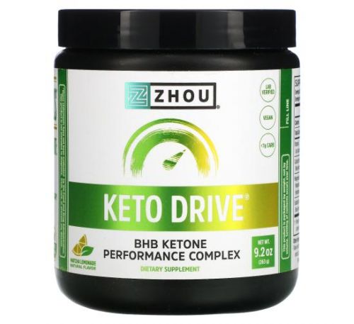 Zhou Nutrition, Keto Drive, Matcha Lemonade, 9.2 oz (263 g)