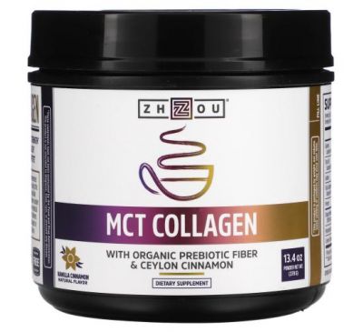 Zhou Nutrition, MCT Collagen, Vanilla Cinnamon, 13.4 oz (379 g)