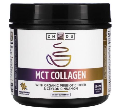 Zhou Nutrition, MCT Collagen, Vanilla Cinnamon, 13.4 oz (379 g)