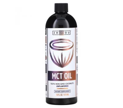 Zhou Nutrition, MCT Oil, Unflavored, 16 fl oz (473 ml)