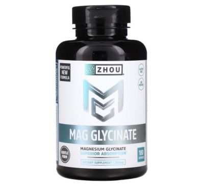 Zhou Nutrition, Mag Glycinate, 87 mg, 180 Capsules