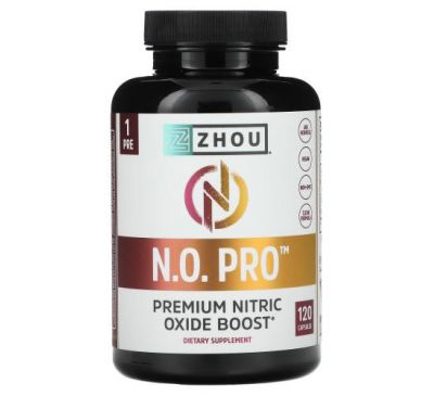 Zhou Nutrition, N.O. Pro, Premium Nitric Oxide Boost, 120 Capsules