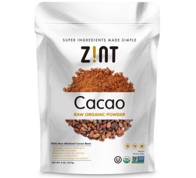 Zint, Cacao Raw Organic Powder, 8 oz (227 g)