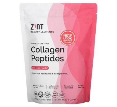 Zint, чисті пептиди колагену від тварин трав’яного відгодовування, без смакових добавок, 454 г (16 унцій)