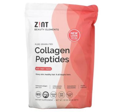 Zint, екологічно чисті пептиди колагену від тварин трав’яного відгодовування, з нейтральним смаком, 907 г (32 унції)