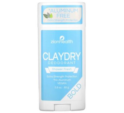 Zion Health, Bold, ClayDry Deodorant, Shower Fresh, 2.8 oz (80 g)