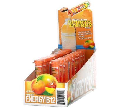 Zipfizz, Healthy Energy Mix With Vitamin B12, Peach Mango, 20 Tubes, 0.39 oz (11 g) Each