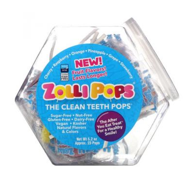 Zollipops, The Clean Teeth Pops, Assorted, 5.2 oz