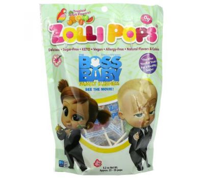 Zollipops, The Clean Teeth Pops, льдяники для очищування зубів, тропічні фрукти, 147 г (5,2 унції)