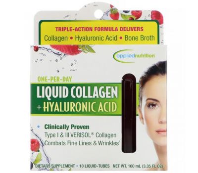 appliednutrition, Liquid Collagen +  Hyaluronic Acid, 10 Liquid-Tubes, 10 ml Each