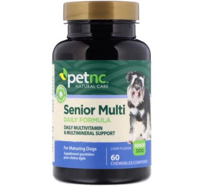 petnc NATURAL CARE, Натуральный уход за домашними животными, многодневная формула для взрослых собак, для взрослых собак, со вкусом печенки, 60 жевательных таблеток